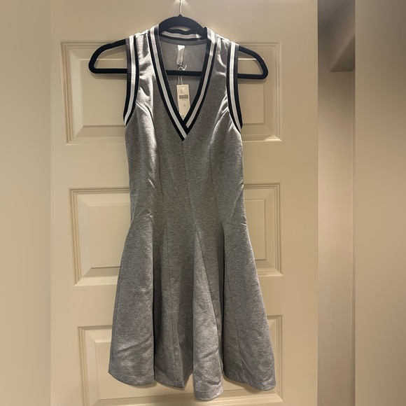 Anthropologie Daily Practice Sporty Mini Dress in Grey Stripe - Picture 4 of 8